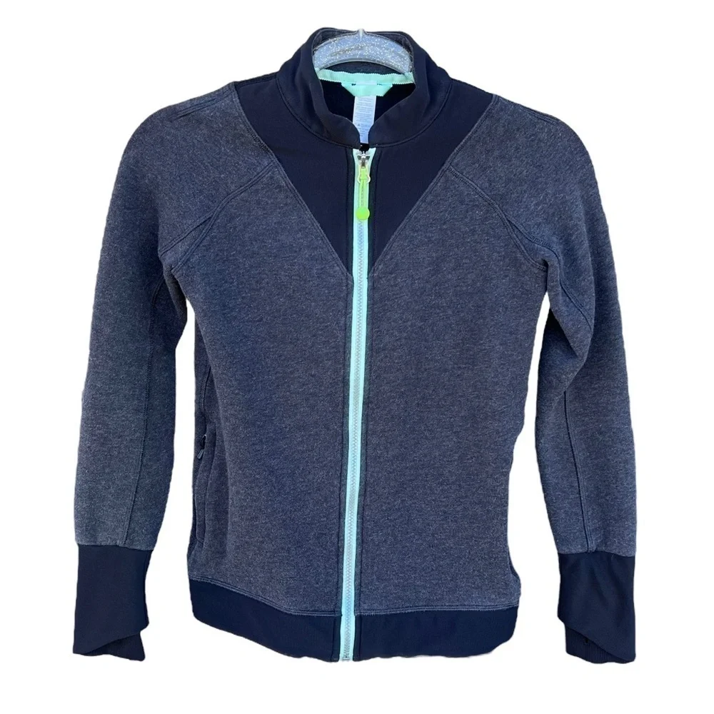 Lululemon Ivivva Saw Into Your Day Full Zip Fleece Lined Jacket Charcoal Gray 10